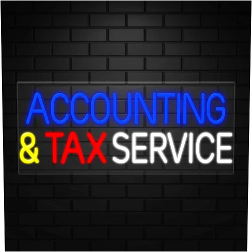 CommerceSigns Accounting & Tax Service Neon Sign for Retail Displays | Value priced LED Flex Neon | Electronic Light Up LED Sign for Windows/Walls | 32