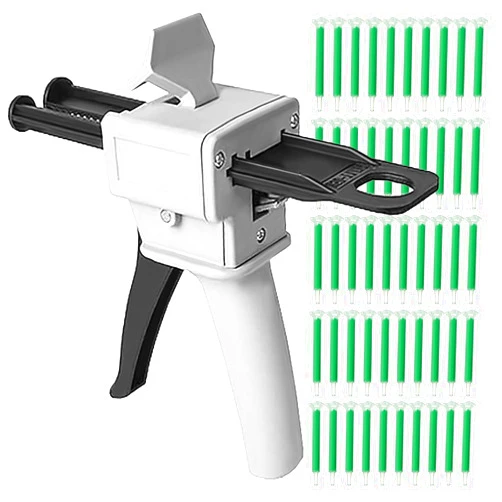 NEWCOMDIGI Dispenser Gun, Epoxy Glue Gun, Impression Mixing Dispensing Gun Applied to AB Plastic Tube (50ML with Mixing Nozzles)