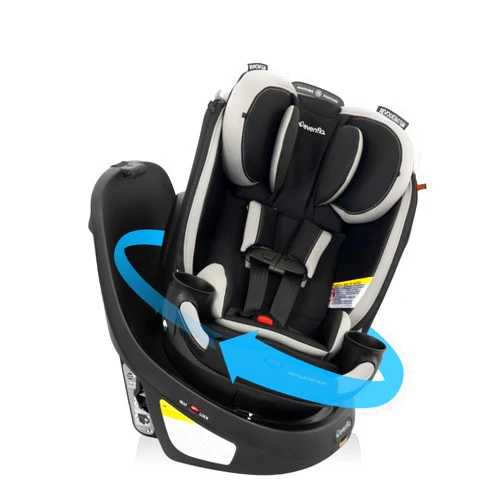 Evenflo Revolve360 Slim 2-in-1 Rotational Car Seat with Quick Clean Cover (Salem Black)