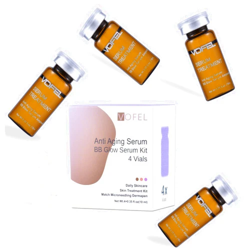 VOFEL Anti Aging Serum with Hyaluronic Acid for Microneedling Serum BB Glow Starter Kit Serum Ampoules for Face 0.35 oz 4 Vials