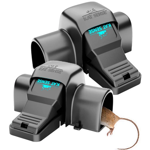 Kat Sense Covered Rat & Chipmunk Traps, Prevents Accidental Triggering with Tunneled Design, Quick Humane Kill, Indoor 'N Outdoor Mouse Snap Traps