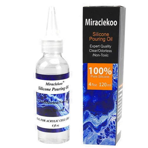 Miraclekoo Silicone Pouring Oil Pure Silicone Oil for Creating Cell in Acrylic Paint Resin Pouring,4 Ounce