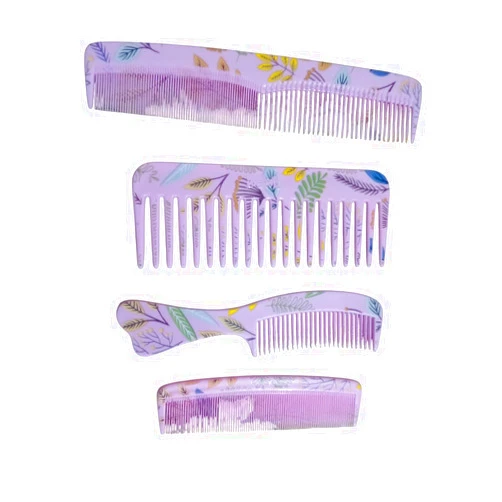 Babila Divine-Interiors Dressing Comb for Women & Men, Fine Tooth and Wide Tooth Hair Comb, Hair Styling Comb Set (Pack of 4)