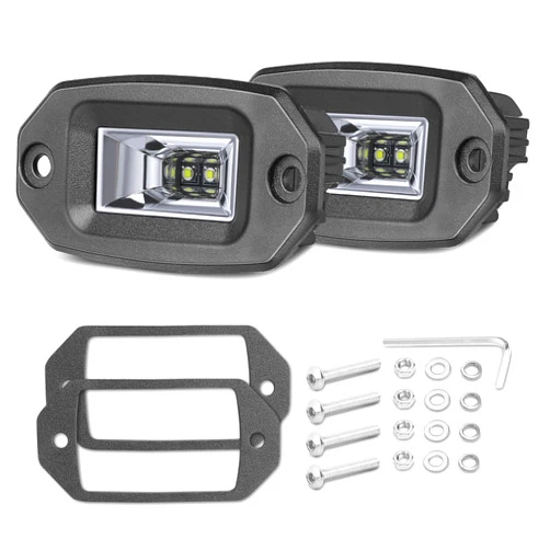 NIWAKER POWERSPORTS Flush Mount LED Pods, Niwaker 4 Inch 40W LED Work Lights Off Road Driving Light Pods Flood Backup Lights LED Light Bar Waterproof Fog Lamps Flush Mount LED Lights for Truck Car ATV UTV RV Boat, 2 Pack