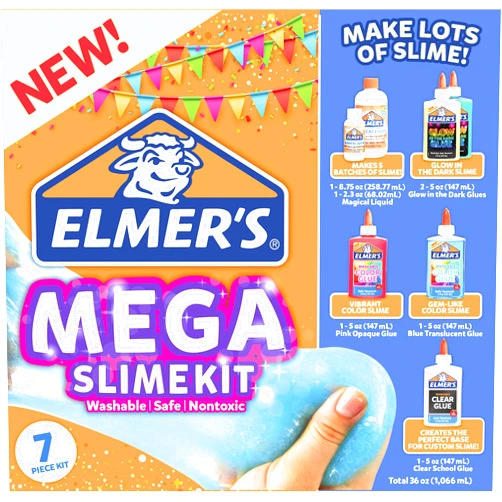 Elmer's Mega Slime Kit Glow in The Dark and Gem-Like Slime