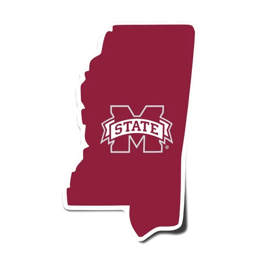 Desert Cactus Mississippi State University Bulldogs MSU Hail State Vinyl Decal Laptop Water Bottle Car Scrapbook (State Border Sticker)