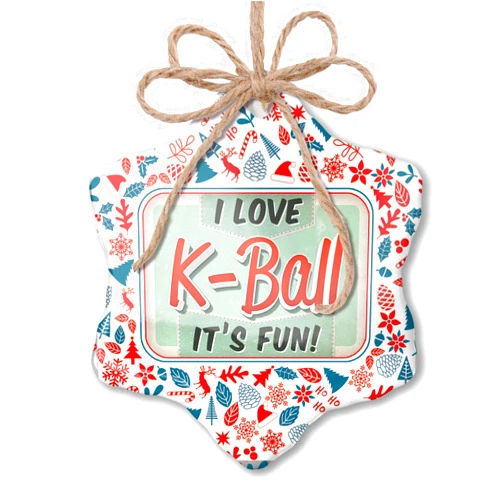 NEONBLOND Christmas Ornament I Love KBall, Vintage Design Red White Blue Xmas