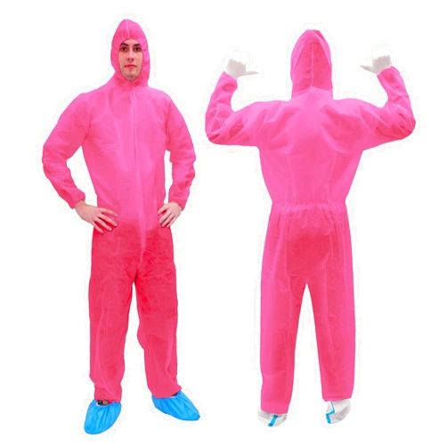 RAYGARD Disposable Dust Polypropylene PP Coverall with Hood, Elastic Cuffs Hazmat Suits for Spray Painting Industrial