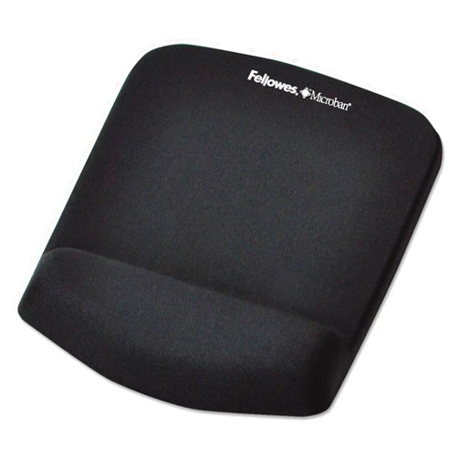 Fellowes PlushTouch Mouse Pad with Wrist Rest Foam Black 7 1/4 x 9-3/8 FEL9252001