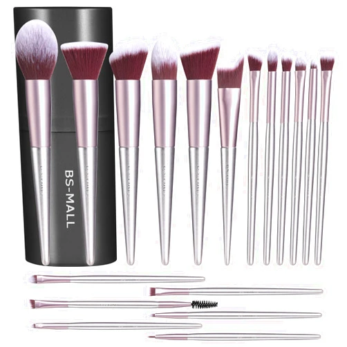 BS-MALL Makeup Brush Set 18 Pcs Premium Synthetic Foundation Powder Concealers Eye shadows Blush Makeup Brushes with black case