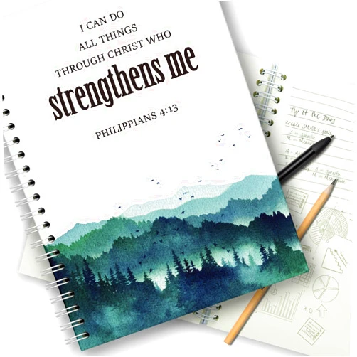 XKZGSZB I Can Do All Things through Christ Who Strengthens Me，Inspirational Christian Gifts，Bible Verses Notebook，Funny Notebooks for christian bible，Christian Gifts，Bible Verse Bapstism Gift