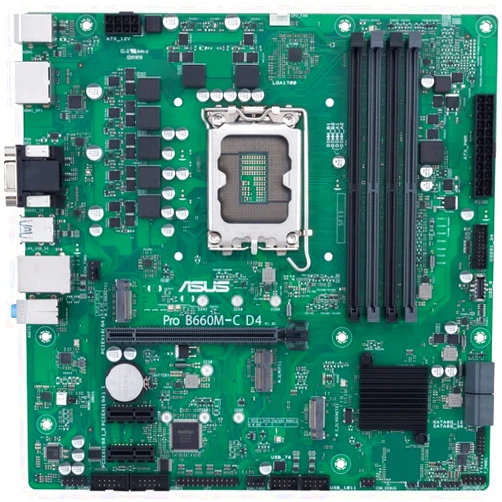ASUS Pro B660M-C D4-CSM LGA 1700(Intel 12th Gen) Micro-ATX Commercial Motherboard (PCIe 4.0, DDR4,2xM.2 Slots,Front USB 3.2 Type-C,TPM 2.0 IC onboard,Mono-Out Header(with Amp IC), SMBUS Header,ACCE)