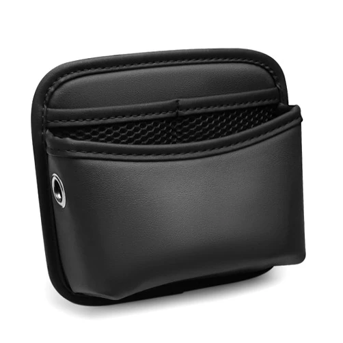 Ongfuwu Car Side Pocket Organizer, Small Leather Pocket Pouch for Car Seat, Door, Window, Console, Vehicle Mini Storage Bag for Card Cell Phone Sunglasses, Universal Car Accessories (Black)