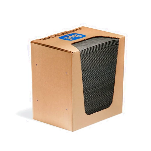 PIG Absorbent Mat Pads in a Dispenser Box by New Pig | Premium Oil Absorbent Pads | 10