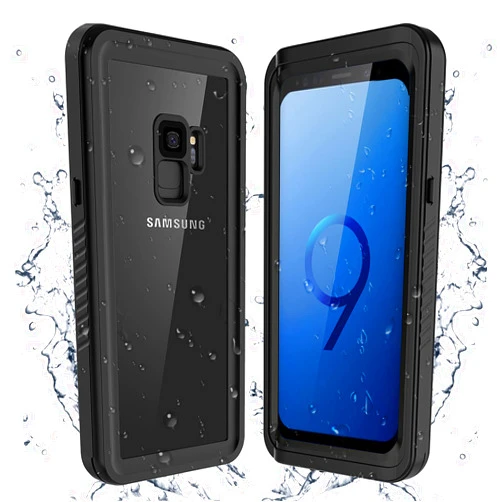 Lanenas Samsung Galaxy S9 Case, S9 Waterproof Dustproof Dropproof Case with Built-in Screen Protector, 5.8 inch 360°Full Body Heavy Duty Protective Case Cover for Samsung Galaxy S9 Black