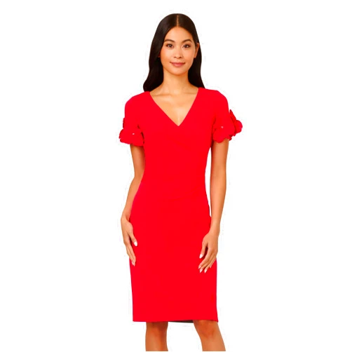 Adrianna Papell Women's Knit Crepe Short Dress