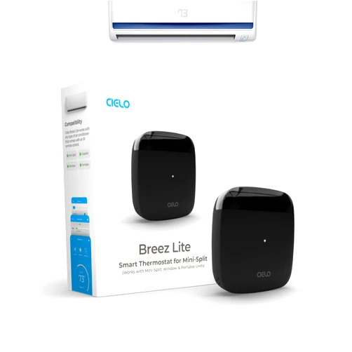 Cielo Breez Breez Lite | Smart AC Controller for Mini-Split, Window & Portable Air Conditioners & Heat Pumps | Free App, No Subscriptions | Alexa, Google, Siri Shortcuts, SmartThings, IFTTT (Black)