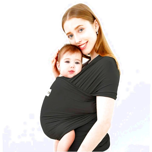 Acrabros Baby Wrap Carrier,Hands Free Baby Carrier Sling,Lightweight,Breathable,Softness,Perfect for Newborn Infants and Babies Shower Gift,Black