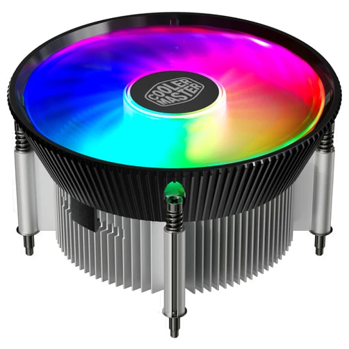 Cooler Master i70C LGA1700 ARGB Intel Low-Profile CPU Air Cooler, Anodized Black Aluminum Fins, Copper Insert Base, 95W TDP CPU Support, 120mm ARGB 3-Pin Fan for Intel LGA1700 For Desktop