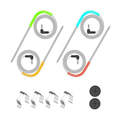 VAGLOBA 4 Pack Replacement Meat Probe for Masterbuilt Gravity Series 560/800/1050 XL Digital Charcoal Grill + Smoker, 9004190170 Accessories Temperature Probe, with Probe Grommet and Grills Clips