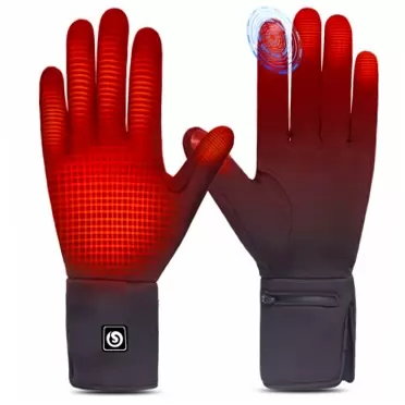 SAVIOR HEAT Heated Glove Liners for Men Women, Rechargeable Battery Electric Heated Gloves, Winter Warm Glove Liners for Arthritis Raynaud, Thin Gloves Riding Ski Snowboarding Hiking Cycling Hand Warmers Black M-L