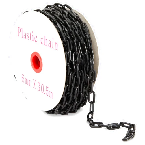 Stockroom Plus 100-Feet Plastic Chain Links - Privacy Safety Barrier for Fence, Gate (1.5-Inch, Black)