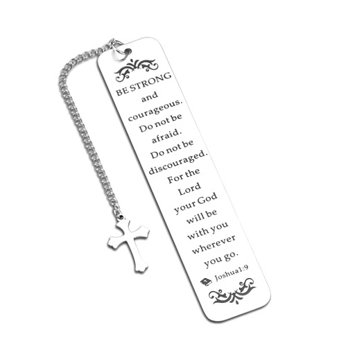 Octamber Bible Verse Bookmark with Cross Pendant, Religious Christian Gifts for Women Men Kids, Christmas Stocking Stuffers for Teen Girls, Inspirational Book Marker, Baptism Scripture Church Supplies