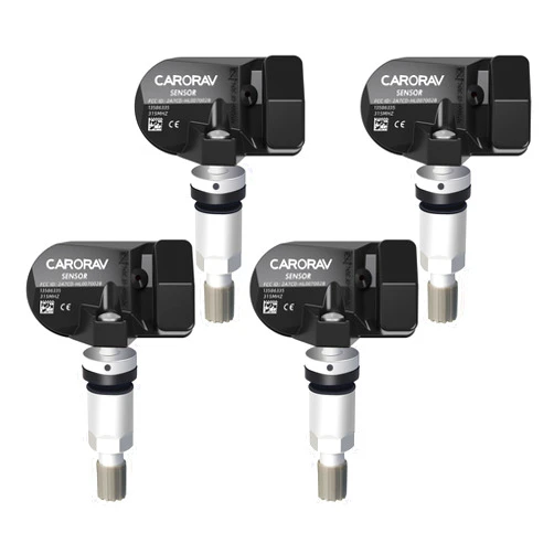 CARORAV TPMS Sensor GM, 4-Pack Tire Pressure Sensor Replacement for GM Chevy GMC Cadillac Buick, 315MHz OE Replaces# 13586335, 13581558, 13598771, 13598772