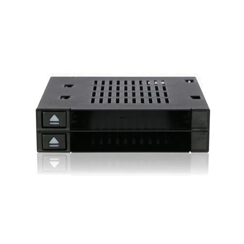 ICY DOCK Dual 2 Bay 2.5” SSD & HDD Dock Tool-Less Hot-Swap SATA / SAS Mobile Rack Enclosure for 3.5” Bay - flexiDOCK MB522SP-B
