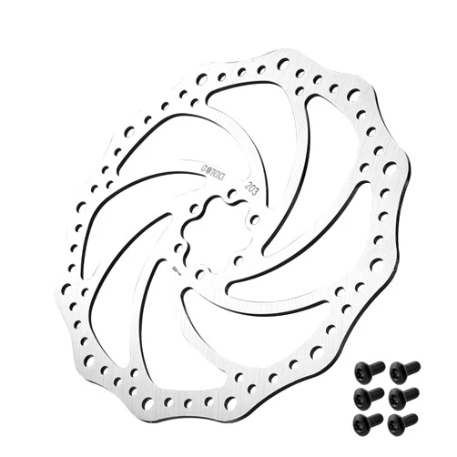 Corki Cycles 203mm Bike Disc Brake Rotor with 6 Bolts for Mountain Road BMX MTB Bike -1 Pcs Round Hole