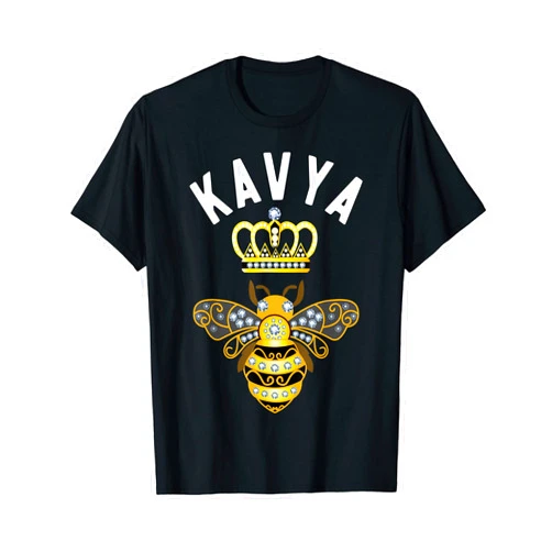 Kavya Name Shirts & Gifts Kavya Name Kavya Birthday Gifts Queen Crown Bee Kavya T-Shirt