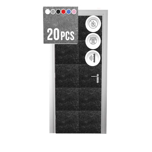 Arrowzoom Black Single Side - 20 Pieces Acoustic Insulation Soundproofing Panels 12 x 12in for Door Kit Installation Recording Studio Podcast Live House Bars Sound Absorbing Tiles Man Cave AZ1184