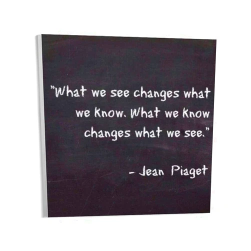 GLWJNPDN Jean Piaget Swiss Psychologist Black And White Quotes Portrait Art Poster (1) Wall Poster Art Canvas Printing Gift Office Bedroom Aesthetic Poster Unframed Style 8x8inch(20x20cm)