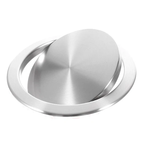 Generic Trash Can Lid:Embedded Countertop Built-in Trash Chute Round Cover Stainless Steel Round Trash Grommet for Kitchen Bathroom Countertop, Silver, 0023O98B16C