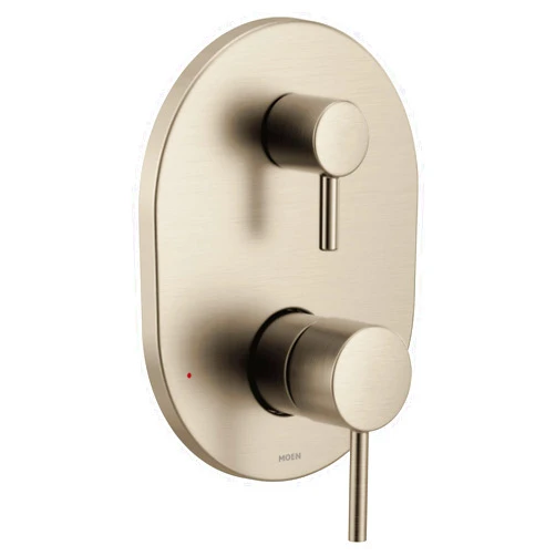 Moen Align Brushed Nickel M-CORE 3-Series 2- Lever Handle Trim with Integrated Temperature Transfer, UT3290BN