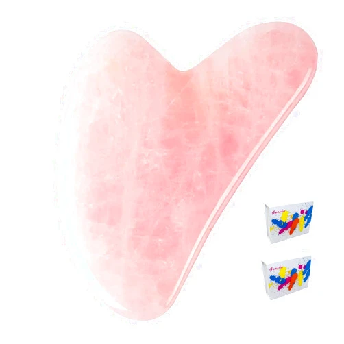 Samherome 2PCS Gua Sha Facial Tool, Natural Jade Stone Guasha Board for Jawline Sculpting and Puffiness Reducing, Scraping Massage Tool, Skin-Care Gift for Men Women