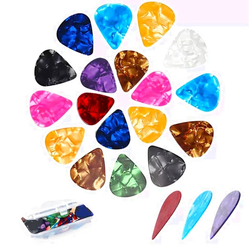 Forebile 45 Packs Guitar Picks With Organizer Box Bass Picks Thin, Medium & Heavy 3 Different Thickness For Electric Acoustic Guitars Ukulele Bass, Guitar Gifts For Men Women Players