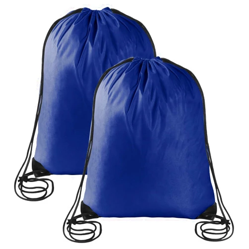 Sliverdew 2 Pcs Dark Blue Drawstring Backpack Bags Sports Cinch Sack String Bags Drawstring Gym Bag Draw String Backpack Bulk Swimming String PE Bags for Women Men