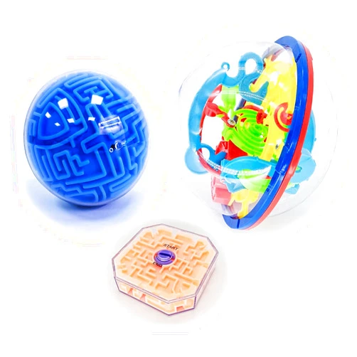 SOBIVA 3D Puzzle Game Ball and Mini Cube, 3D Maze Ball, Brain Teaser Puzzles Sphere Globe Game and Training Labyrinth Toy Gifts for Kids, Educational Toy