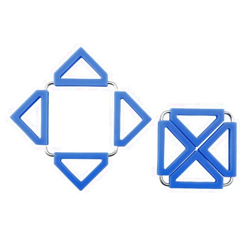DiamondZoe Creative square thick stainless steel silicone thermal pad (Unexpanded about 12.5cm Unfolded about 16cm) Kitchen anti-hot dish pot pot/dining table cup pan silicone pad (blue) set of 2