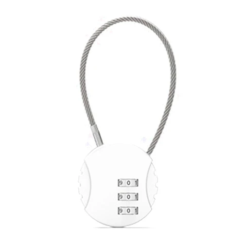 MinnowXY 3-digit Travel Combination Lock Alloy Cable Padlock Backpacks Security Lock Wire Rope Luggage Lock Weather-proof, Silver