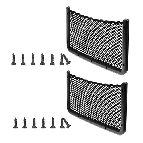 Frienda 2 Pcs ABS Plastic Frame Car Storage Net Bag Phone Car Mesh Net Holder RV Storage Boat Cargo Pocket Organizer Framed Mesh Pocket with Screws for Auto RV (16 x 8 Inch)