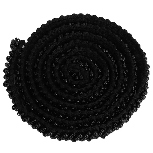 Restokki Pearl Ribbon Tape DIY Handmade Clothes Embroidered Sewing Decoration Accessories for Wedding Dress Shoes Furniture (1cm Black Oblique Pearls)