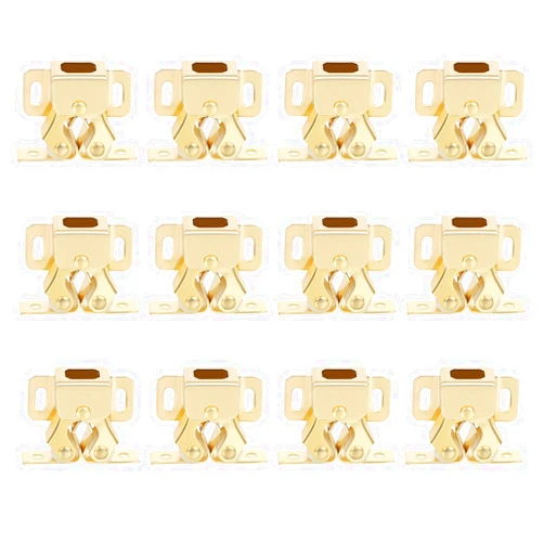 Alise Cabinet Door Latch,Cupboard Closet Doors Catch Closer Double Ball Roller Latches,Cold Rolled Steel Gold Finish CA1000G-12P(Pack of 12)