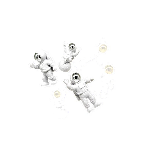 Artovom 3pcs Astronaut Figurines Cake Topper Outer Space Action Figure Statue Spaceman Model Decorative Party Display Miniature Astronaut (Silver/White, Set)