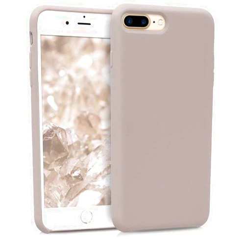 kwmobile Case Compatible with Apple iPhone 7 Plus/iPhone 8 Plus Case - TPU Silicone Phone Cover with Soft Finish - Light Taupe