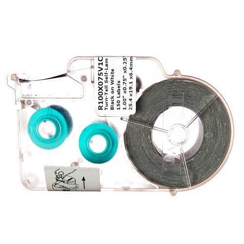 Panduit R100X150V1C P1 Cassette Turn-Tell Self-Laminated Label, Vinyl, White