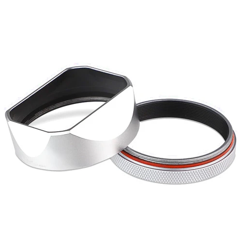Haoge X100VI Square Metal Lens Hood for Fujifilm Fuji X100VI Camera Silver with 49mm UV Filter Adapter Ring Haoge LH-X54W