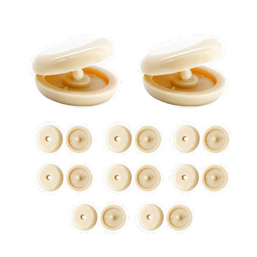 Povtii 10 Sets Seat Belt Button Stop, Snap-On Plastic Seatbelt Stopper Clip Prevent Seat Belt Buckle from Sliding Down, No Welding Seat Belt Stop Kit, Universal Car Accessories (Beige)