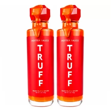 TruffSauce 2 Pack - TRUFF Hotter Sauce, Gourmet Hot Sauce with Jalapeño, Red Chili Peppers with More Heat, Black Truffle Oil, Organic Agave Nectar, Hotter Flavor Experience | 6 Oz Bottle